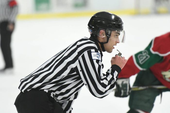 Rocking the stripes: 19-year-old UPEI student begins career as linesmen in the Q