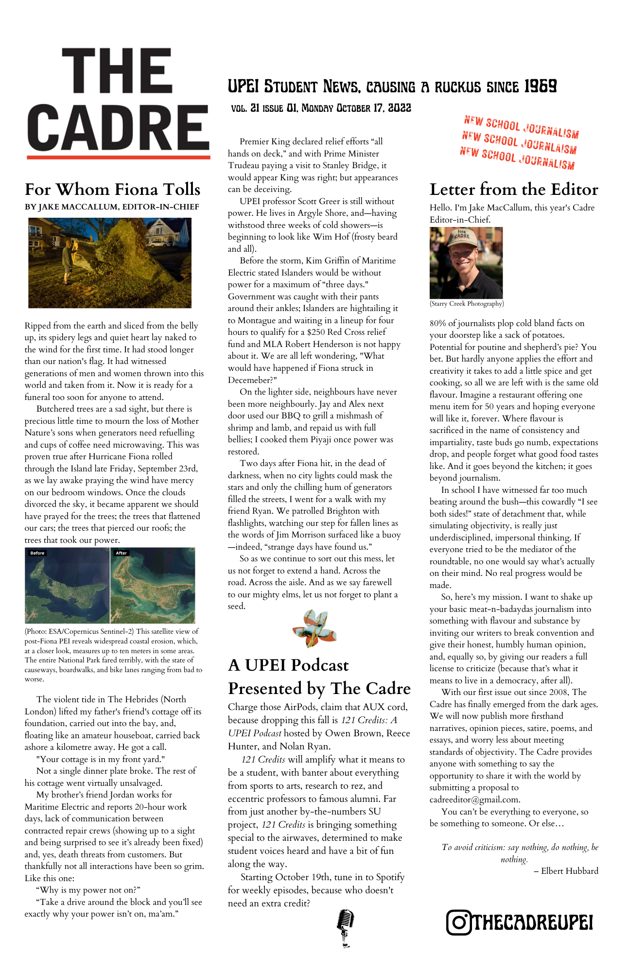 The Cadre issue 01. October 17, 2022